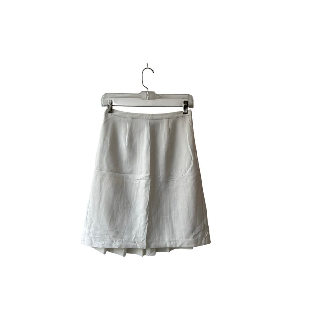 Diane von Furstenberg Eliza Ivory Pleated Flare Mini Skirt Size 2